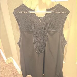 Halogen Black Lace Sleeveless Blouse
